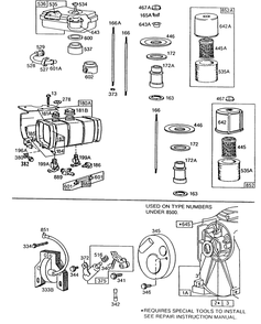 Fuel Tank,air Cleaner,elect. Diagram and Parts List for 80432-8572-01  Briggs and Stratton Engine